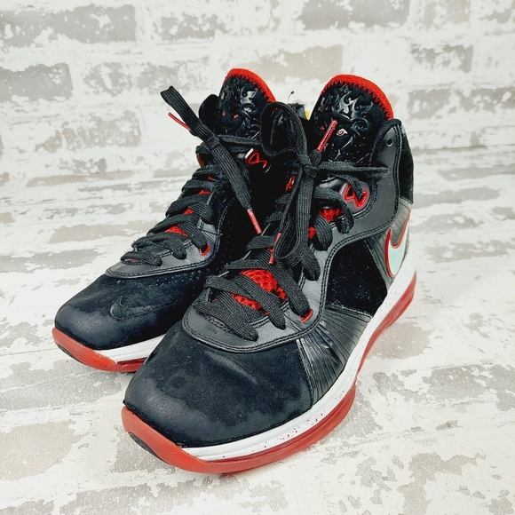 Nike Air Max 2010 Lebron VIII 8 Youth Bred Black Red OG Basketball Shoes V761 - Picture 2 of 13